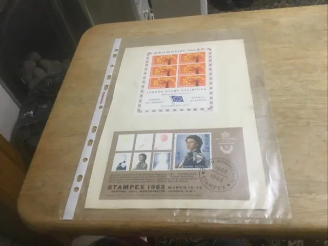 Mini fogli mostra francobolli Gran Bretagna X 2 francobolli