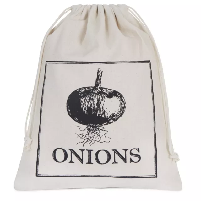 Onion Storage Bag 100% Cotton Keeps Fresh Longer Vegetable Kitchen Eco Friendly