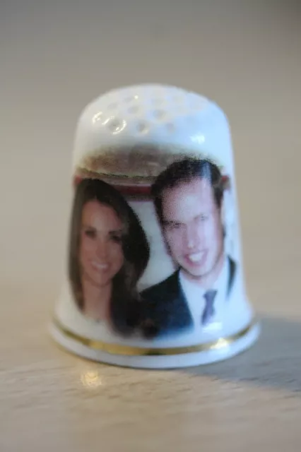 Prince William & Kate Middleton Engagement Souvenir Thimble Made in England