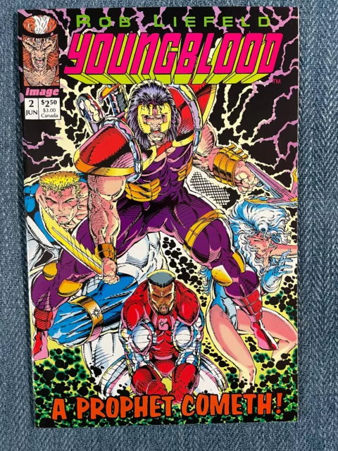 Youngblood #2 Image Comics 1992 NM Rob Liefeld Pink Logo First 1st Print Prophet