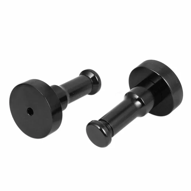 Home Towel Hat Clothes Robe Holder Decorative Wall Hook Hanger Black 2pcs