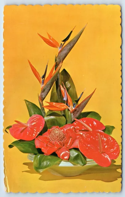 Postcard - Flower Arrangement Called Hawaiian Assortment Tropical Flowers Hawaii