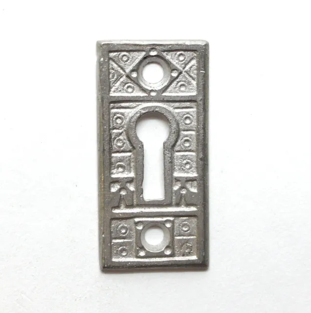 Antique 1.875 in. Nickeled Brass Aesthetic Door Keyhole Cover Plate