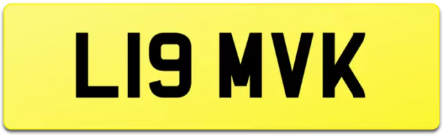 Liam Old Short Private Neat Car Reg Number Plate L19 Mvk No Hidden Fees / Liams