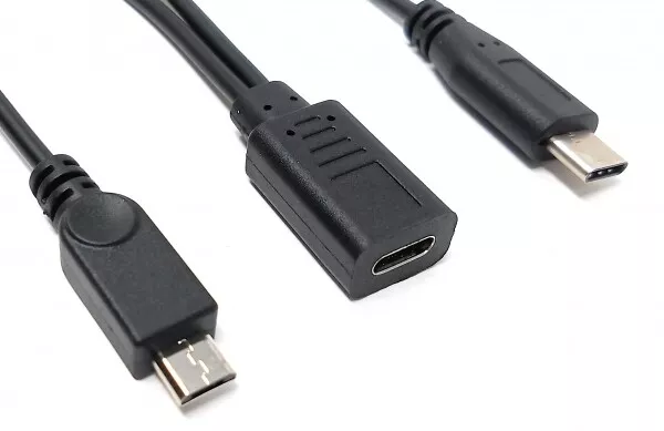 USB 3.1 Cable Y 25CM Type C Socket to and 2.0 Micro B Plug