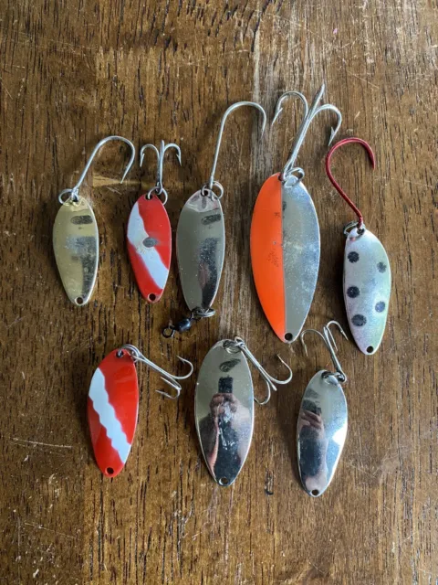 LOT OF 8 Little Cleo Fishing Spoons Lures Various Color. Wigl Lure