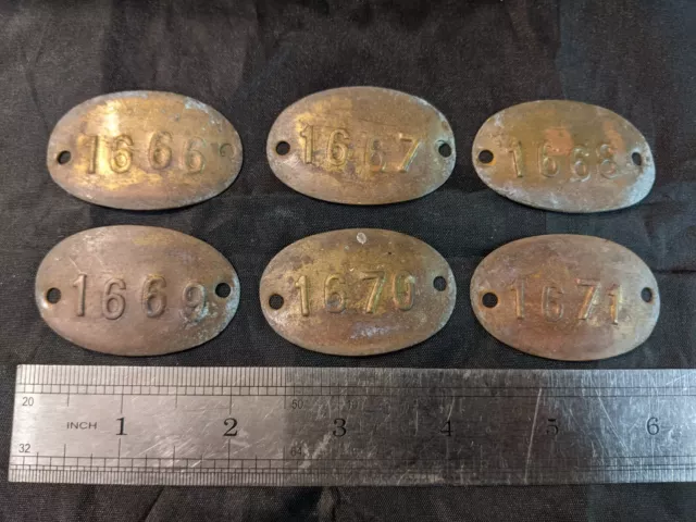 Original Welsh Drift Mine Brass Checks - Prop Identification Checks FREE UK POST