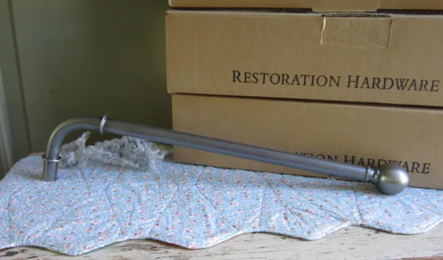 4 Restoration Hardware Swing Arm Curtain Rods Antique Silver Finish MIB 3