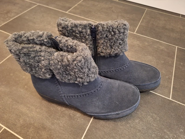 CLARKS FIANNA JOY Ankle Suede Boot with Cosy Cuff TAUPE 5D New