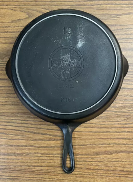 Griswold No. 10 Skillet #716 Large Slant Logo Heat Ring Erie Circa 1920s