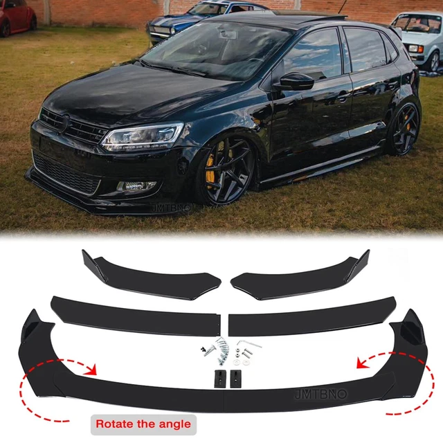 Front Bumper Lip Spoiler Splitter Body Kit Glossy Black For VW Polo MK5 MK6 MK7