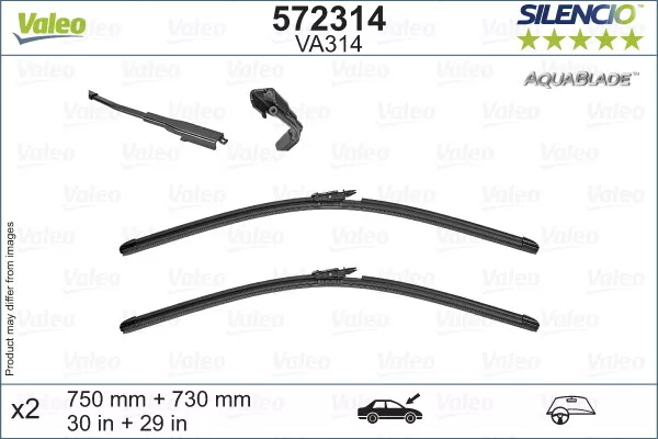 VALEO Scheibenwischer 2 Flachbalkenwischblatt Vorne (572314) für Ford Galaxy