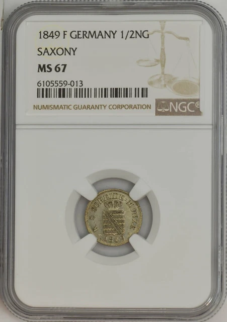 1849 F Germany 1/2 Neugroschen/5 Pfennige Saxony 944621-8