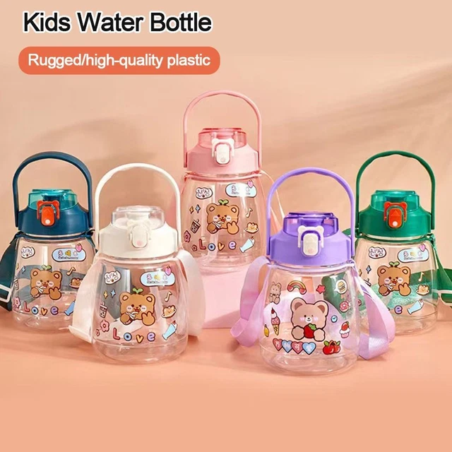 Botella de bebida gratis niños hervidor de agua botella de agua con vaso de paja