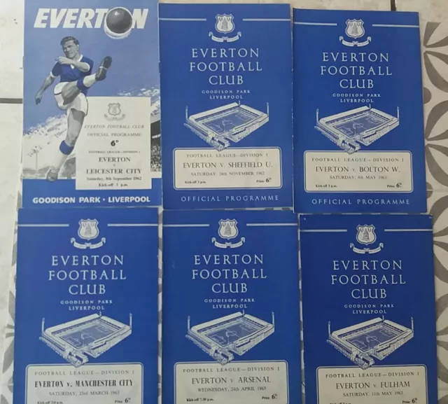 EVERTON Champions season v ARSENAL  DIV 1   April   1962/3 EXCELLENT