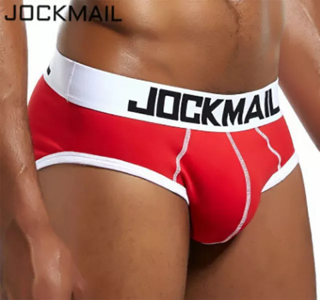 JOCKMAIL Men's Cotton Briefs Sexy High Cut Sport Panties Low-waist Underwear