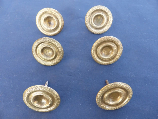 Lot De 6 Boutons – Diamètre 2,2 Cm – Couleur Miel – Occasion – Fabriqués En France – Idéal Pour Customisation