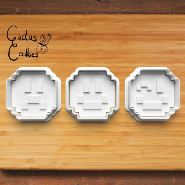 Cortador de emoji Pixel Smiley molde de corte sello Clay Cutter cortador de arcilla