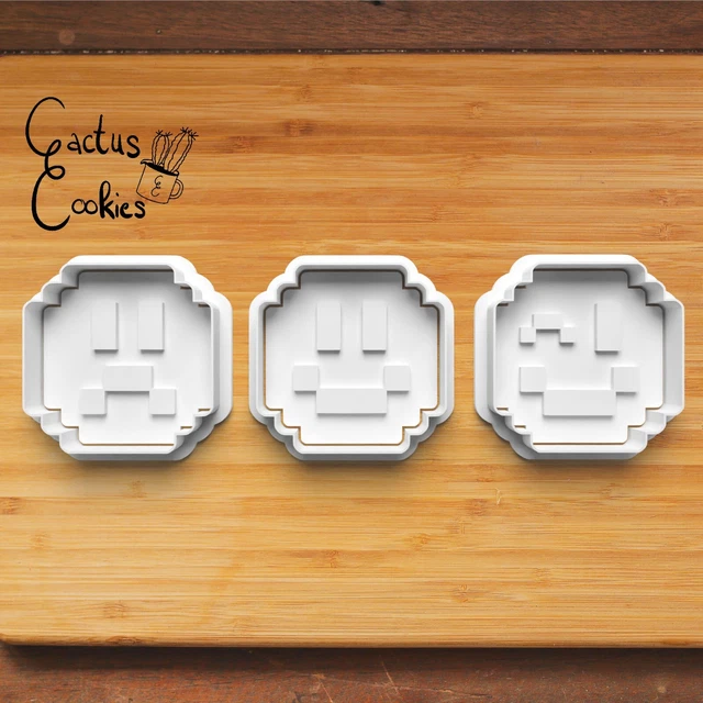 Cortador de emoji Pixel Smiley molde de corte sello Clay Cutter cortador de arcilla