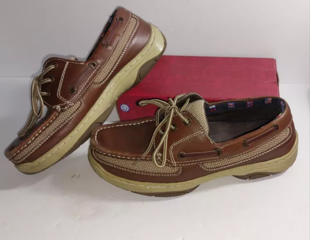 REEL LEGENDS MENS Atlantic Boat Shoes Parchment Tan New in Box size 10.5 JD  $49.99 - PicClick