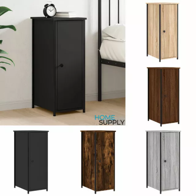 Industrial Wooden 1 Door Narrow Bedside Side End Sofa Table Cabinet Nightstand