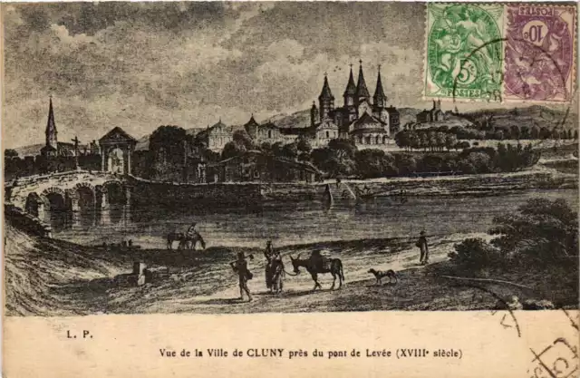 CPA CLUNY Vue de la Ville de CLUNY pres du pont de Levée (649770)