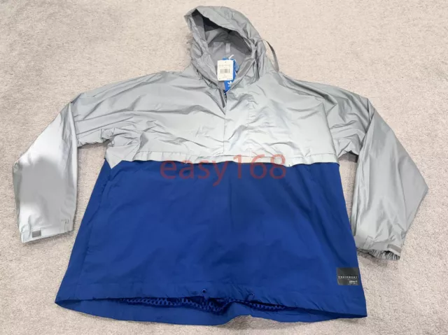 New Adidas Originals Mens Sz L EQT REFLECT WindBreaker Jacket $250 Grey Blue 2