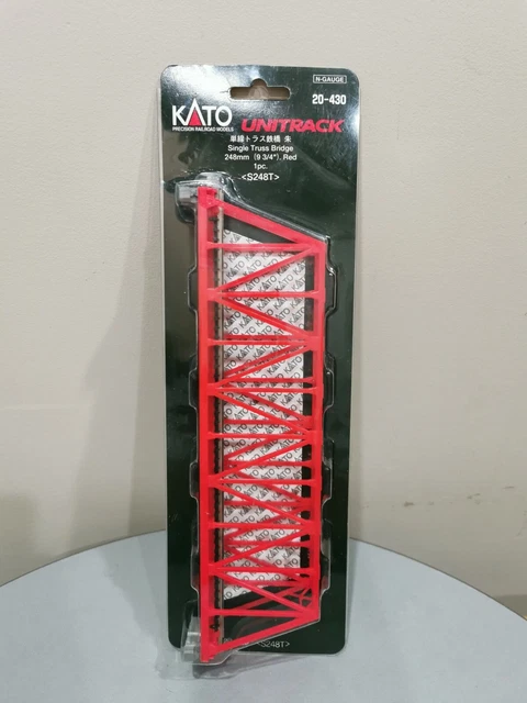 Kato Escala N ~Nuevo 2025~ Puente UniTrack Doble Braguero 248mm (9 3/4″) Plateado – Tren Eléctrico En Miniatura, Vía Rígida, Maquetas Ferroviarias, Escala 1:160