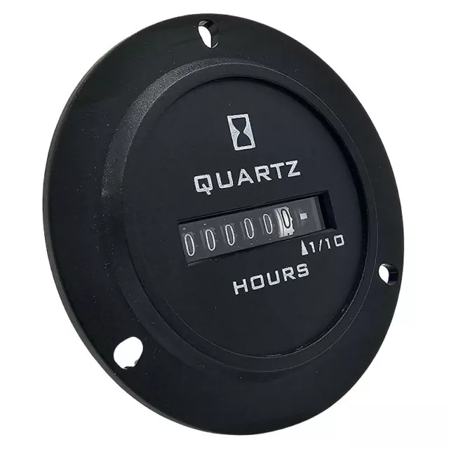 Hour Meter Round 3 Hole 10-80VDC Car Truck Machinery Waterproof 12V 24V