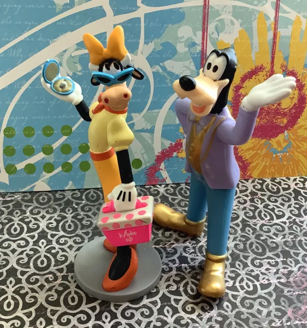 4" Clarabelle Cow w/ Makeup Kit & Goofy Disney Figurine Toy Cake Topper