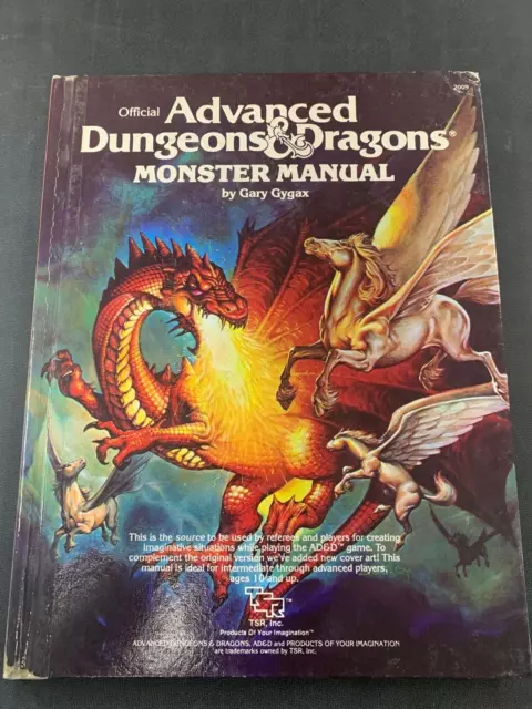 Monster Manual Advanced Dungeons & Dragons 1978 TSR Gary Gygax Book AD&D D&D