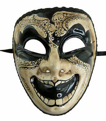 Mask from Venice Joker Face Party Death Black White Skull Sugar Calavera 1202