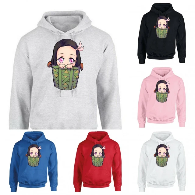 Felpa Con Cappuccio Anime Nezuko – Modello Unisex Ispirato A Demon Slayer – Morbida In Poliestere, Stampe Di Personaggi, Taglie Dalla XXS Alla 4XL