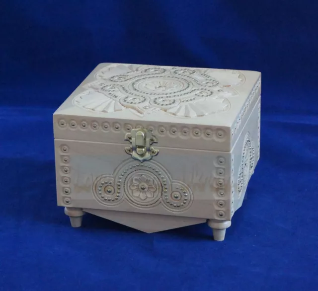 Wooden Jewelry Box Jewel Organizer Box Gift For Women Hand Carved 8 Inches