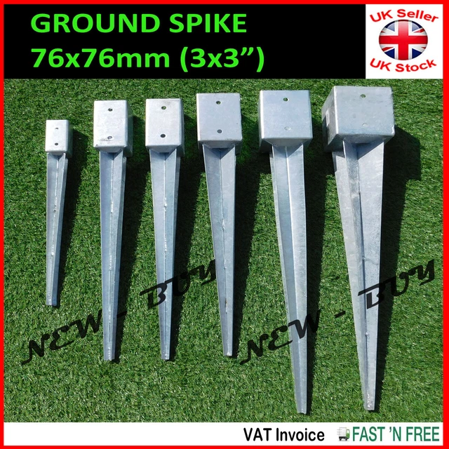 GROUND SPIKE ANCHOR Galvanised Drivein Post PERGOLA Support Holder