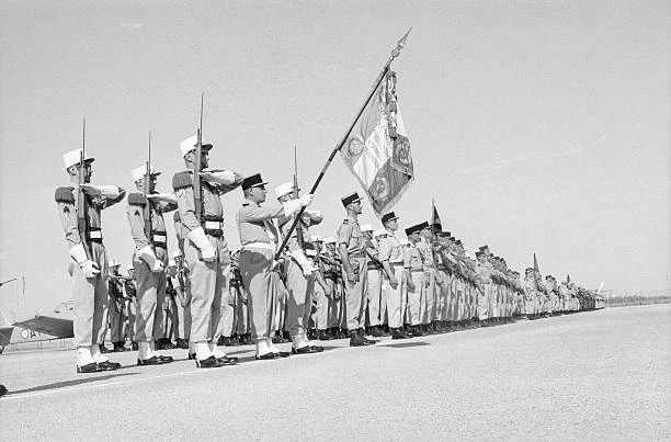 THE FIRST BATTALION Famed French Foreign Legion Presents Colors 1962 the-first-battalion-famed-french-foreign-legion-presents-colors-1962