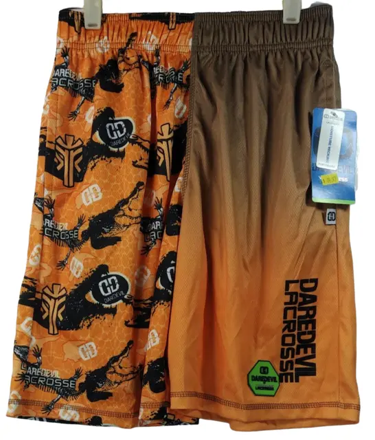 Wreckless Lacrosse Ragazzi' Daredevil Reptilla Bicolore Shorts Medio - Arancione