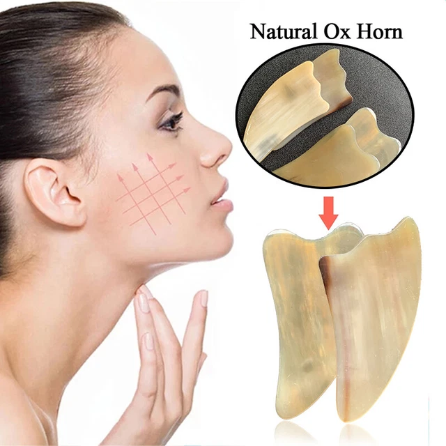 Massaggiatore viso corno di bue lifting corpo graffi Gua Sha Board Nat,
