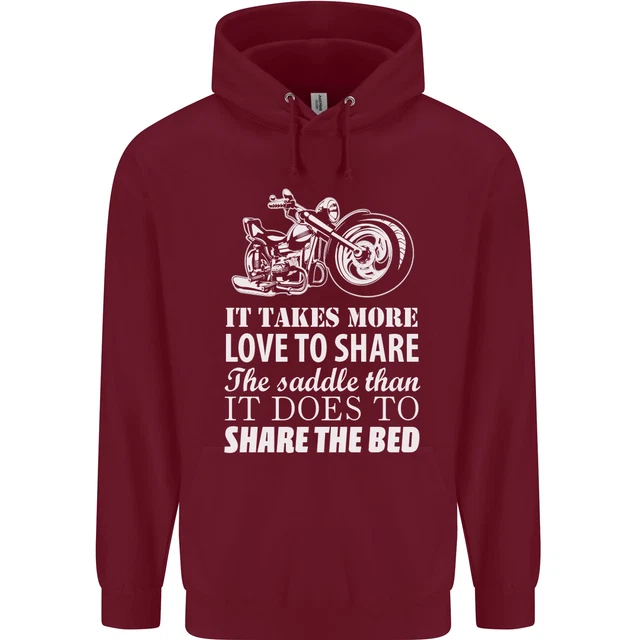 Felpa con cappuccio Share the Saddle moto biker da uomo 80% cotone 6