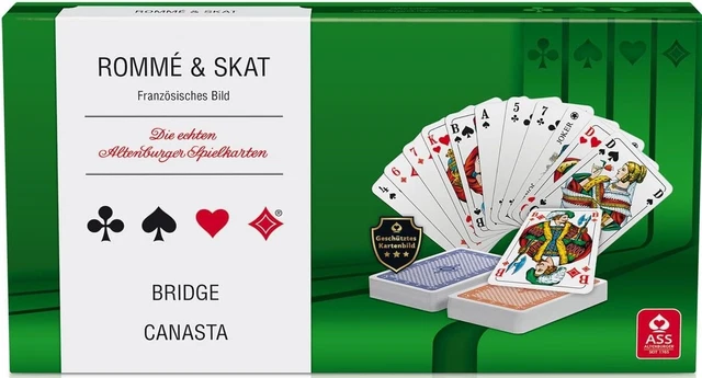 Gravidus Rommé-Kartenspiel – 8 X 55 Blatt, Französisches Blatt, Für Rommé, Canasta, Skat & Mehr