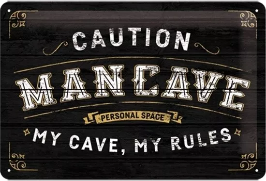 Man Cave Männerhöhle Blechschild Nostalgie Schild 30 cm Neu