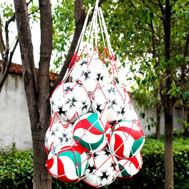 1x Nylon Ballnetz für 10 Bälle Ball Netz Balltasche Portable Fußballnetz