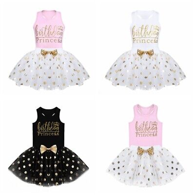 Toddler Baby Girls Birthday Tutu Dress Princess Outfit Tops Polka Dots Skirt Set