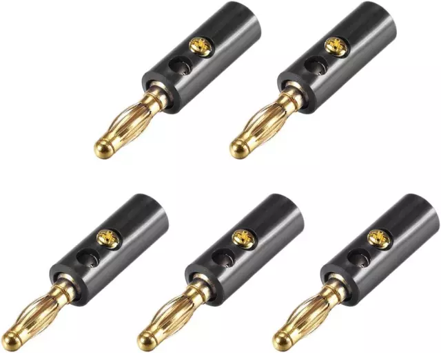 Sourcingmap 4mm Banana plugs Speaker Wire Cable Screw Plugs Connectors Black