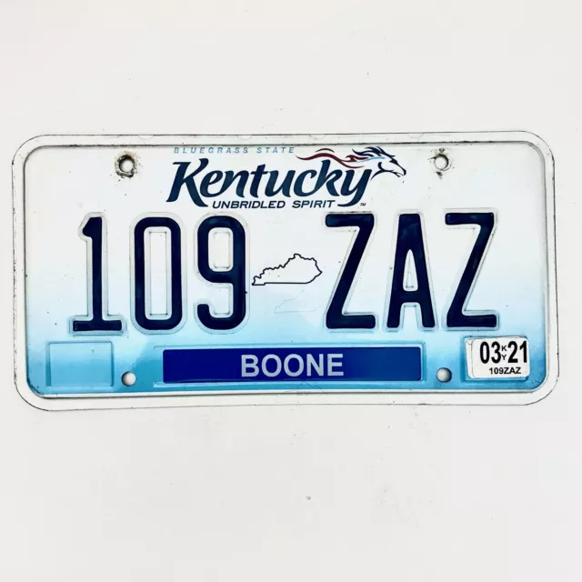 2021 United States Kentucky Boone County Passenger License Plate 109 ZAZ