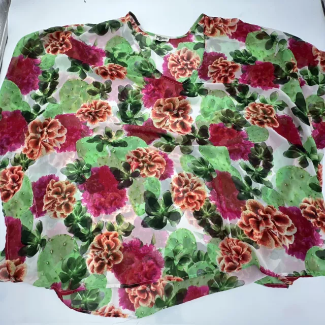 Show Me Your Mumu Cactus Bloom Petal Tunic Size Small Sheer