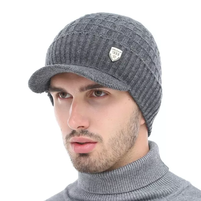 Akizon Wintermütze Skullies Mütze Hut Winter Beanie Wollschal für Männer/Damen 3