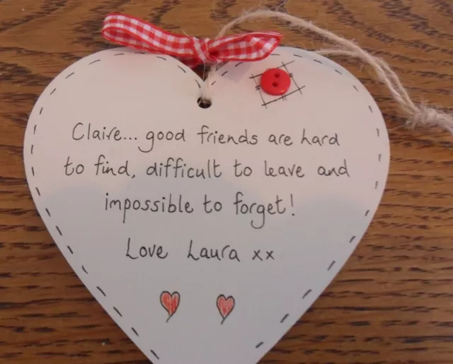 Bester Freund Geschenk Andenken personalisierte Plakette Herz gute Freunde schwer zu finden