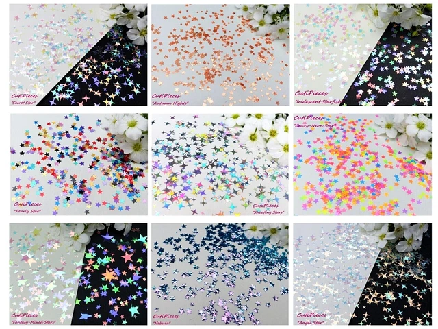 5g Arte en uñas Brillo Estrella Ángel Disparadora 3D Holográfico Iridiscente Forma de Brazo