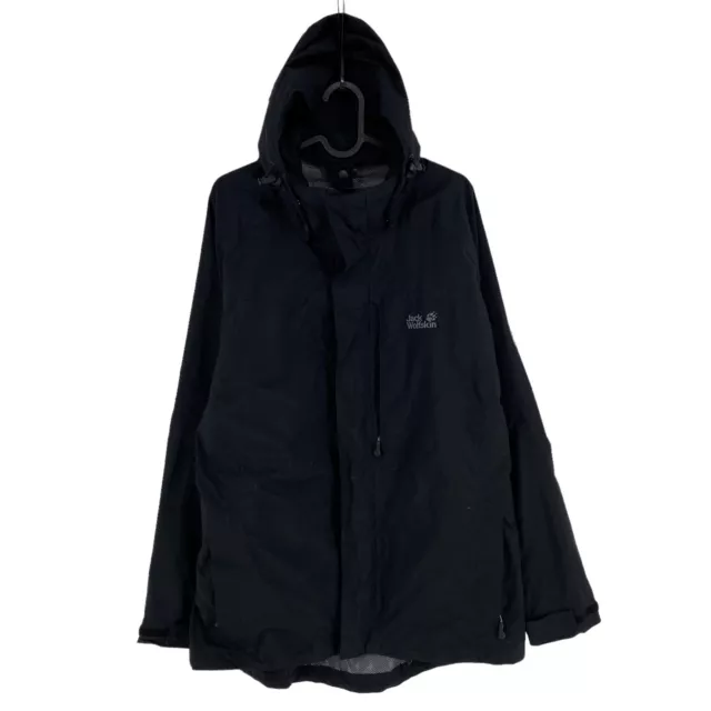 Jack Wolfskin Texapore Negro Chaqueta Parka con Capucha Abrigo Talla M